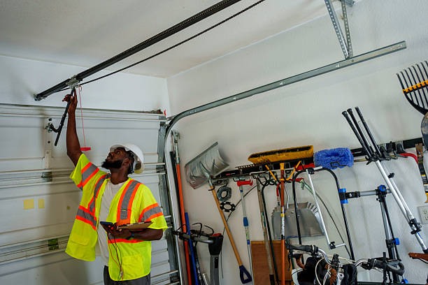 Professional Garage Door Panel Replacement technician working in Spokane, WA